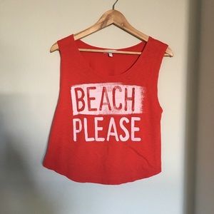 NWOT 🏝 “Beach Please” crop top